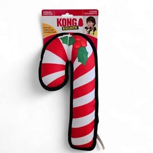 KONG Holiday Ballistic 12" Candy Cane Dog Fetch, Squeaky Toy